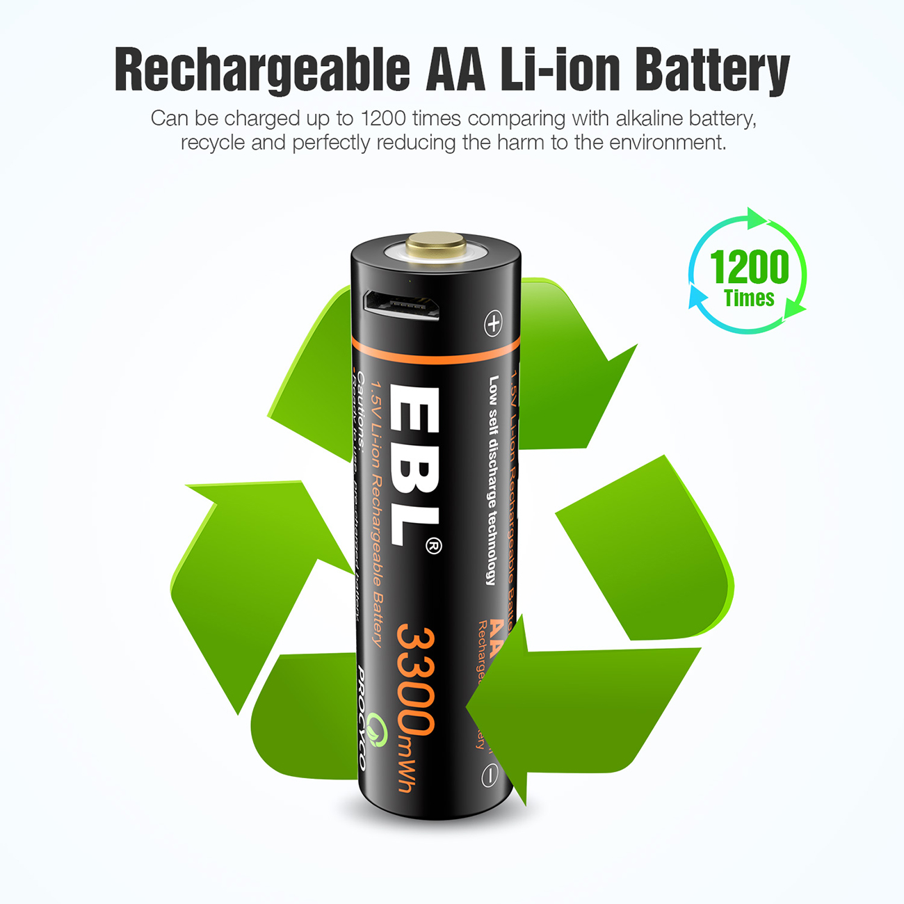 EBL rechargeable lithium battery